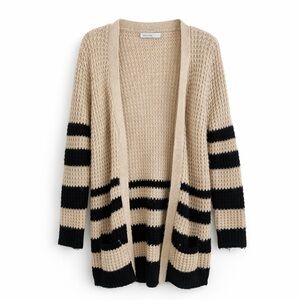 Bishop + Young Striped Open Knit Cardigan Size Small Anthropologie